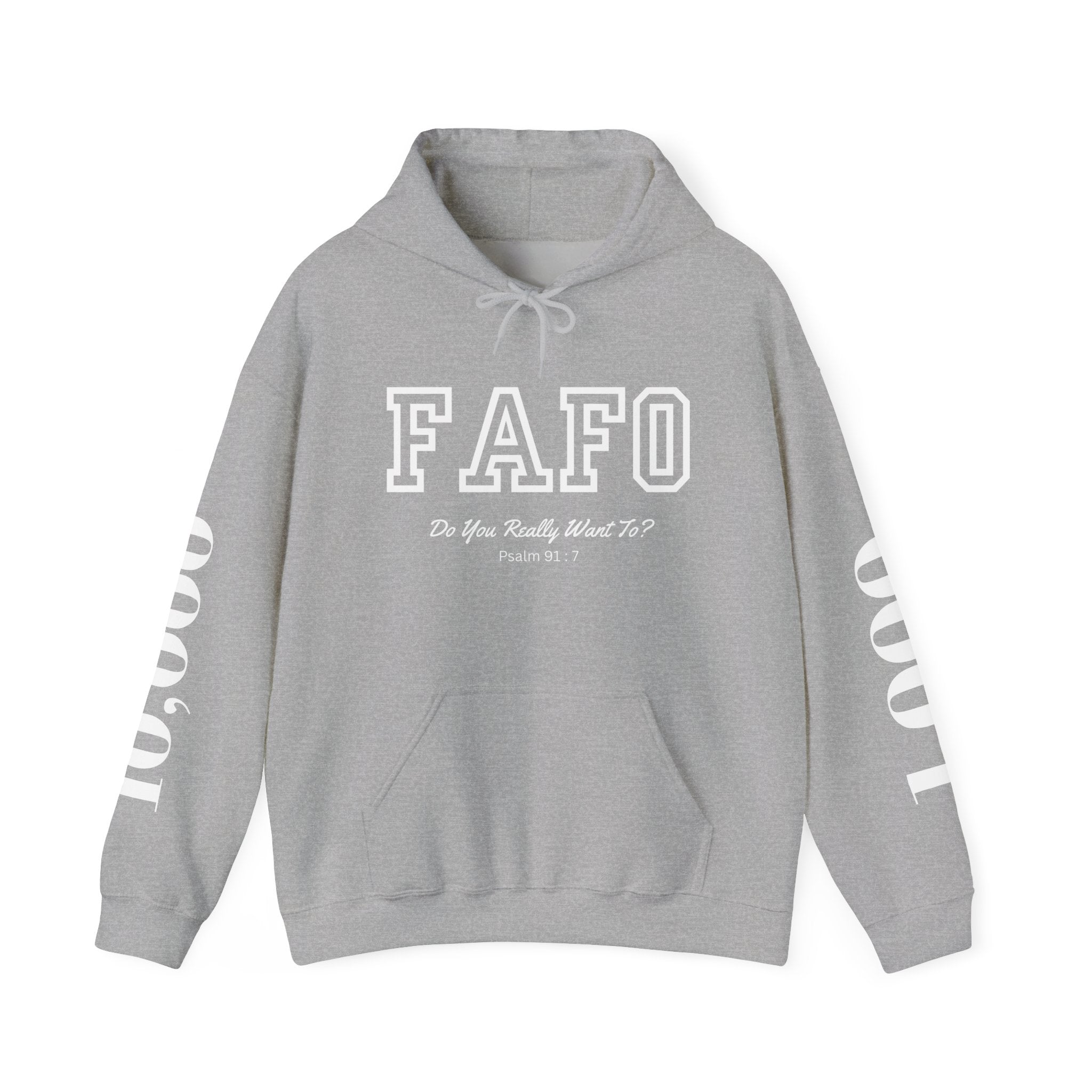 FAFO | Psalm 91:7 Sleeve Print Hoodie