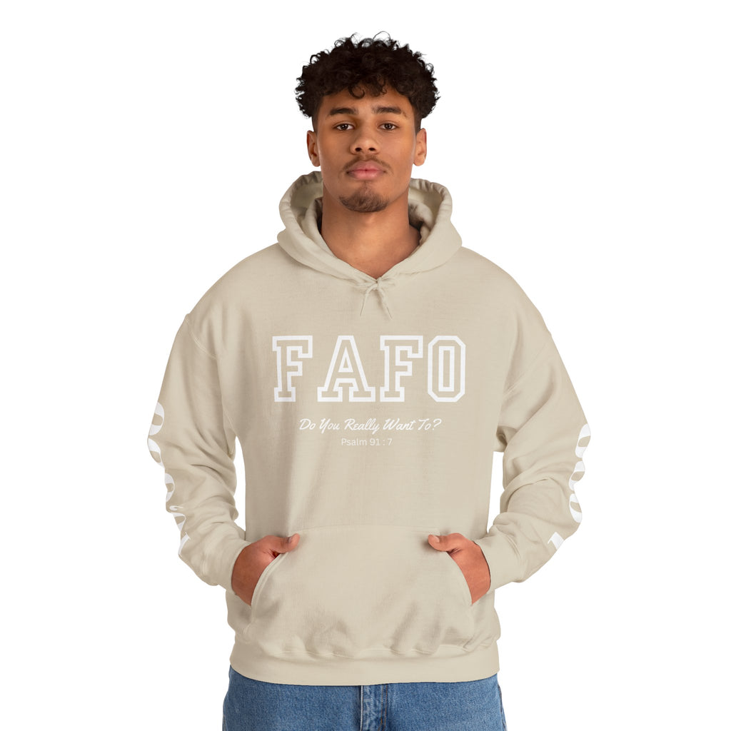 FAFO | Psalm 91:7 Sleeve Print Hoodie