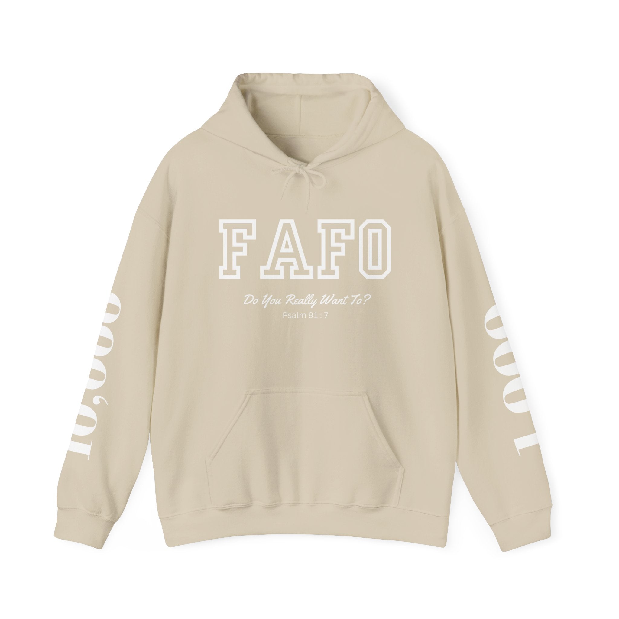 FAFO | Psalm 91:7 Sleeve Print Hoodie