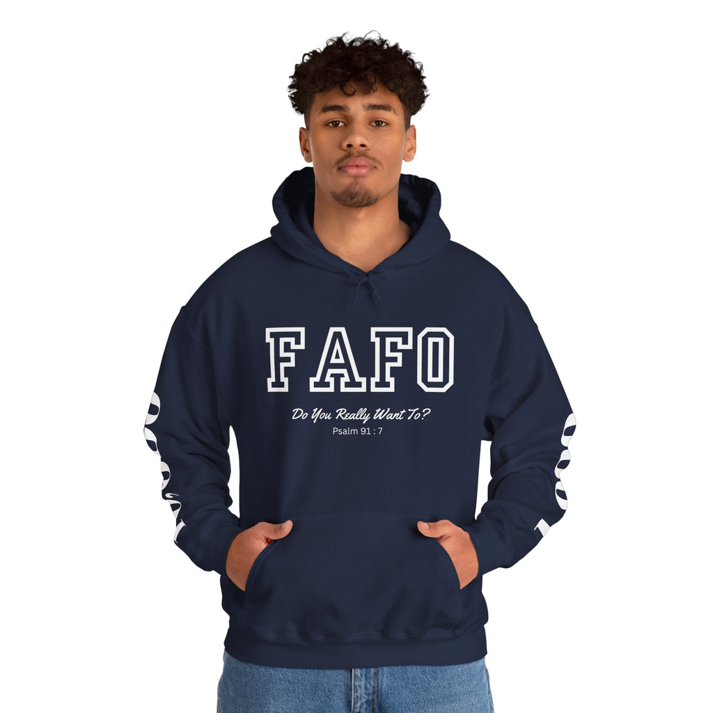 FAFO | Psalm 91:7 Sleeve Print Hoodie