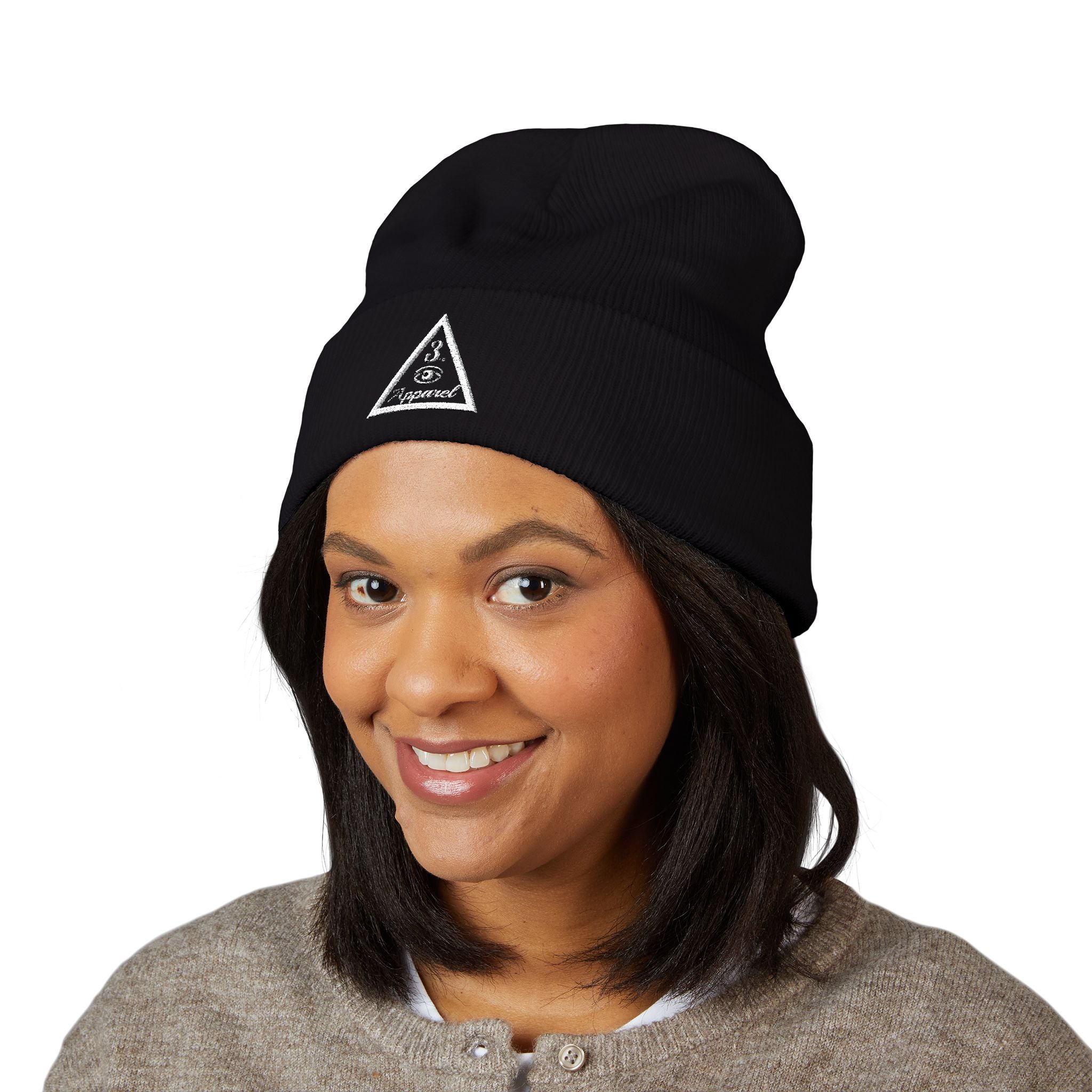 3rd Eye Apparel | Embroidered Triangle Logo Cuffed Beanie