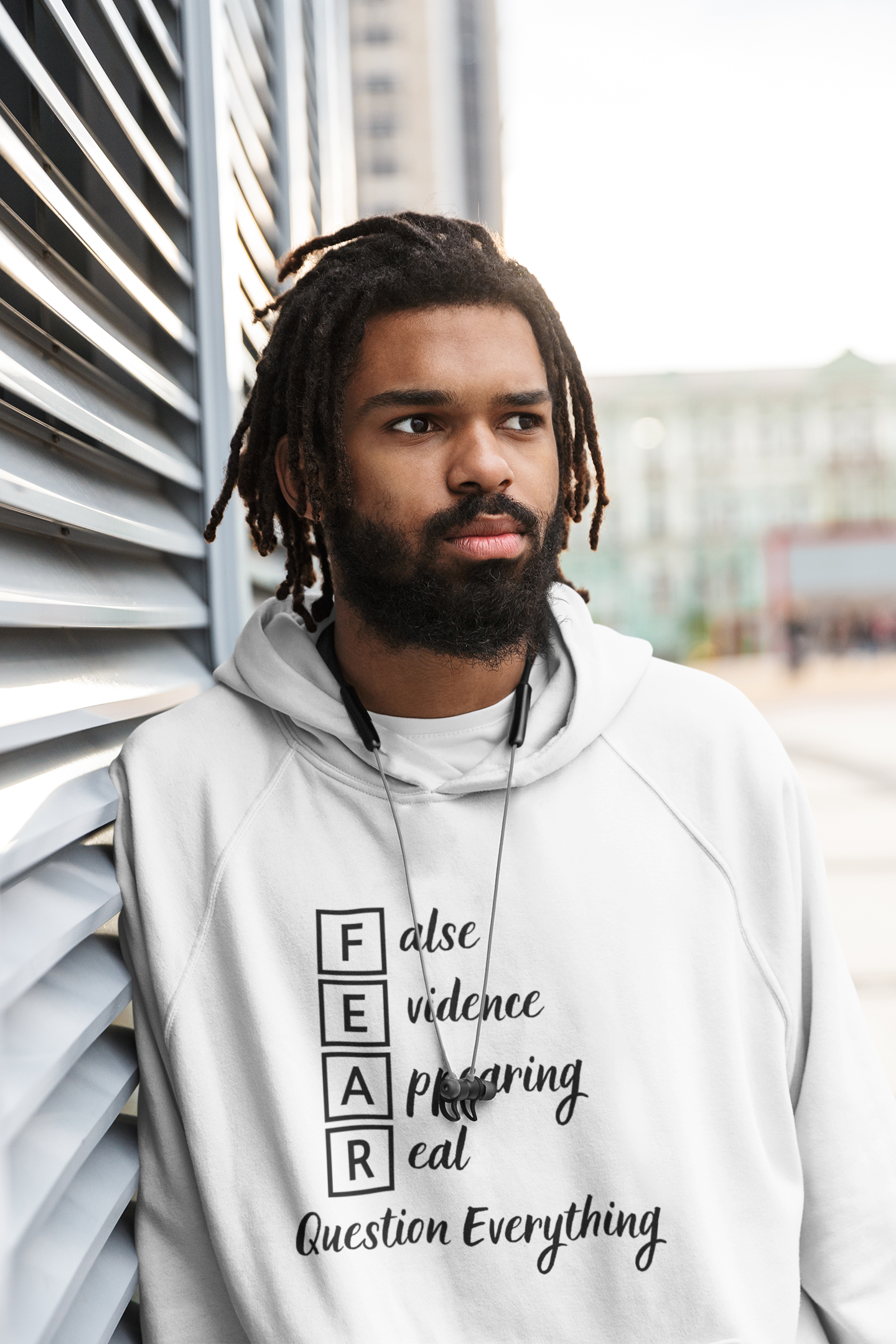 Fear: Question Everything Hooded Long Sleeve Tee