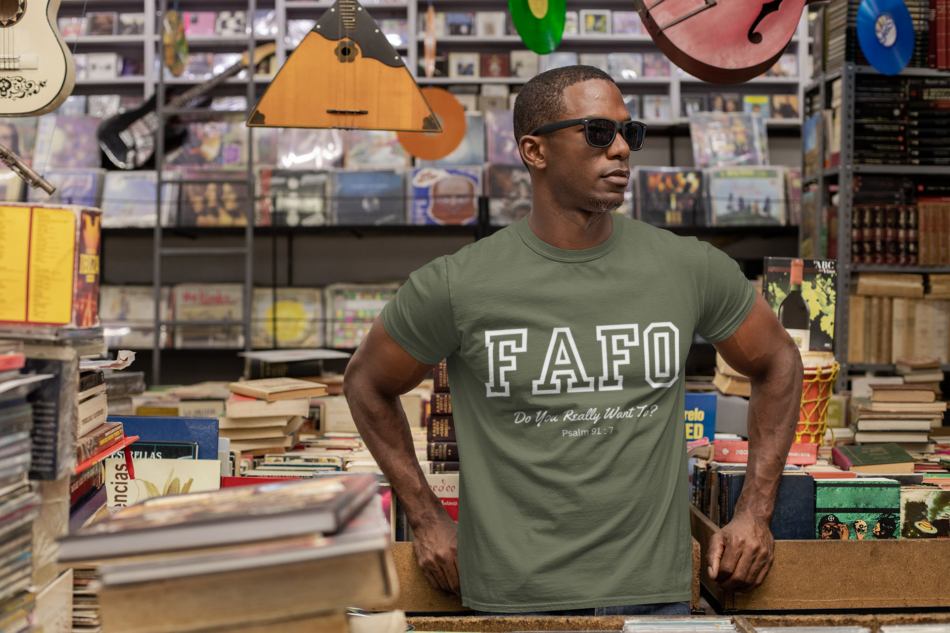 FAFO | Psalm 91:7 Sleeve Print Tee