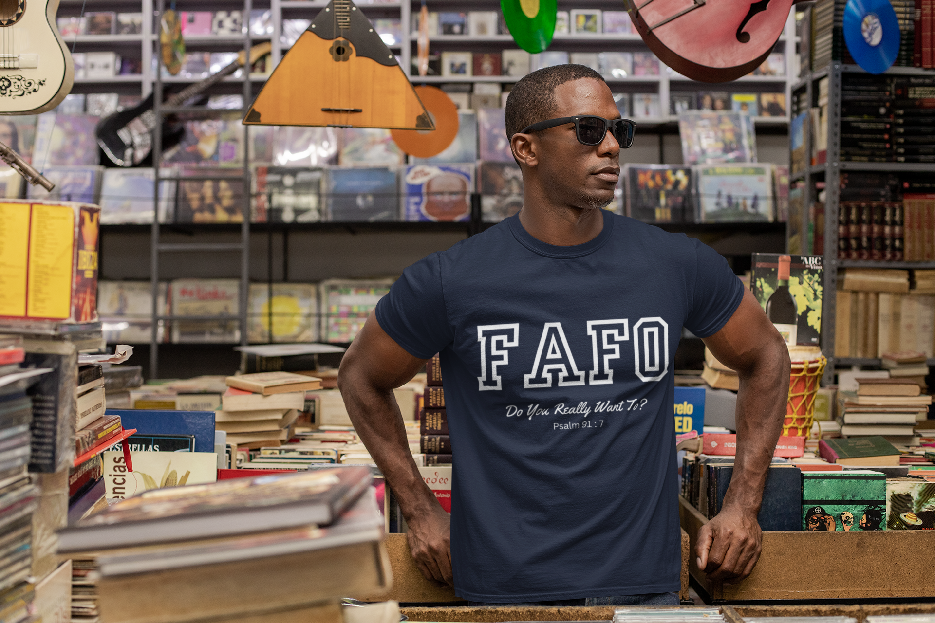 FAFO | Psalm 91:7 Sleeve Print Tee