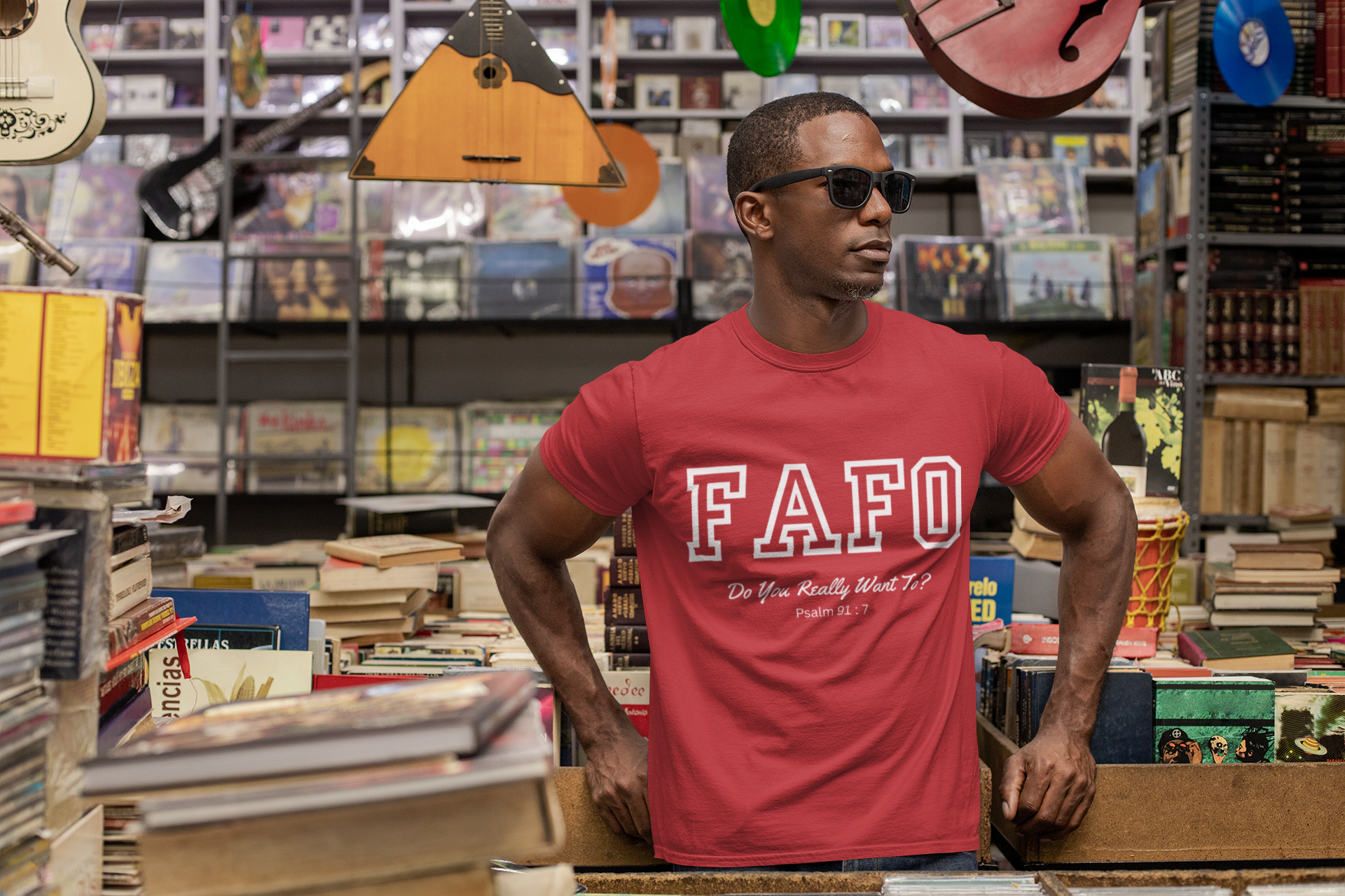 FAFO | Psalm 91:7 Sleeve Print Tee