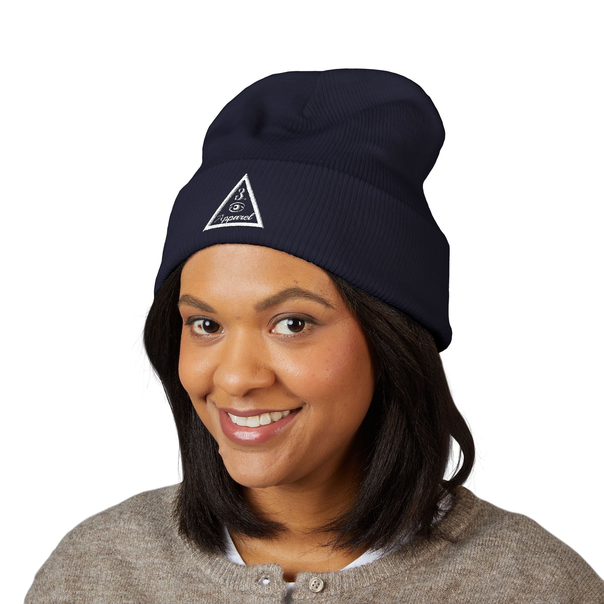 3rd Eye Apparel | Embroidered Triangle Logo Cuffed Beanie