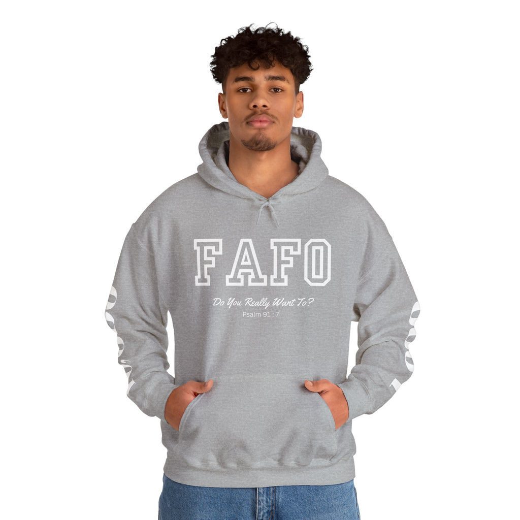 FAFO | Psalm 91:7 Sleeve Print Hoodie