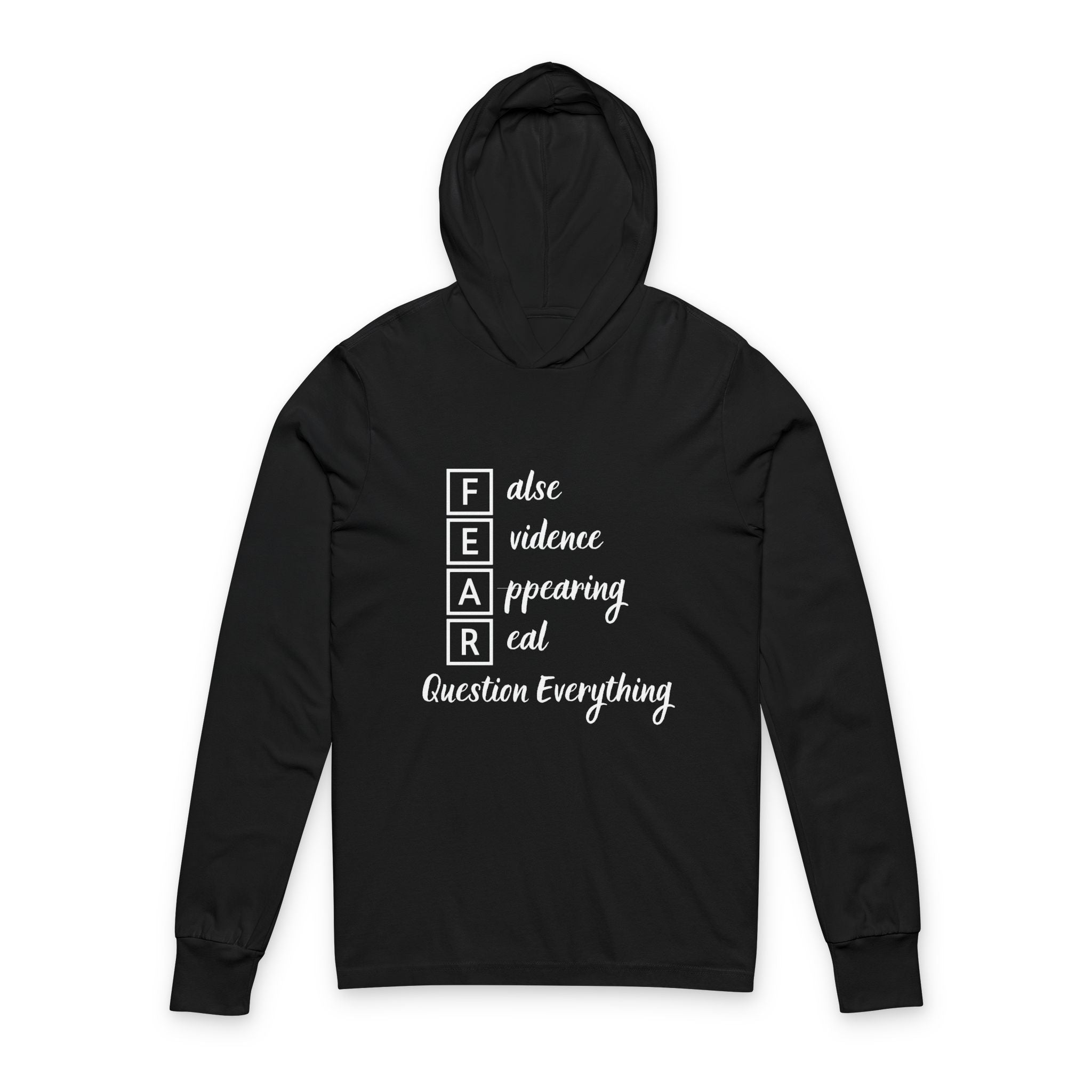 F.E.A.R. | Question Everything Hooded Long Sleeve Tee