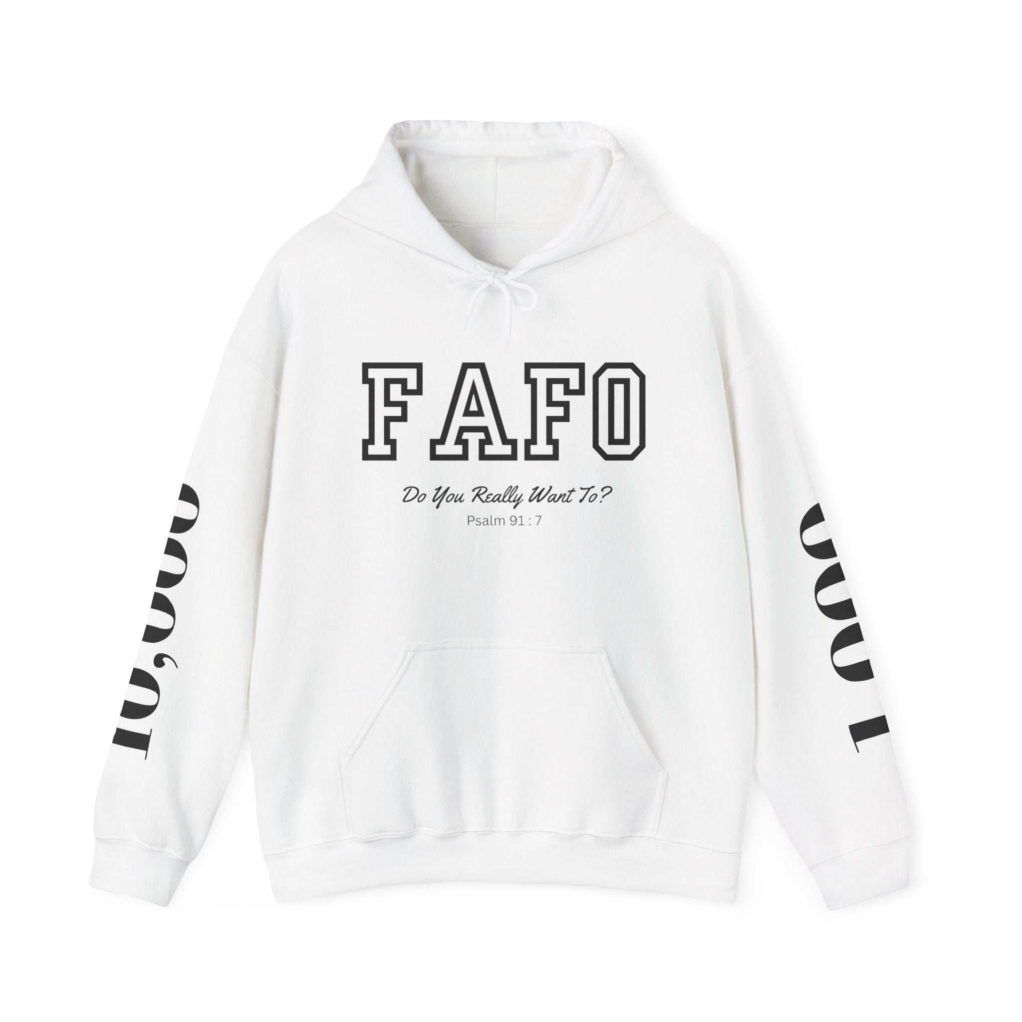 FAFO | Psalm 91:7 Sleeve Print Hoodie