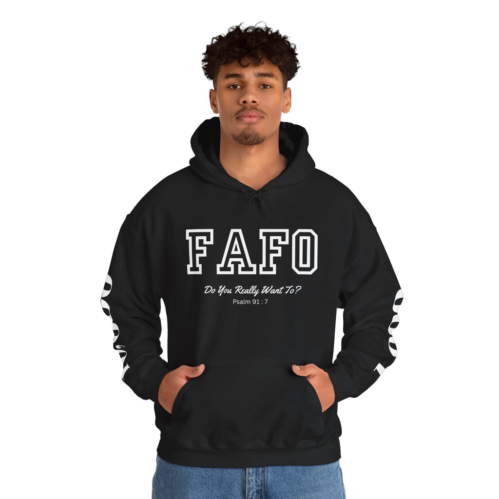 FAFO | Psalm 91:7 Sleeve Print Hoodie
