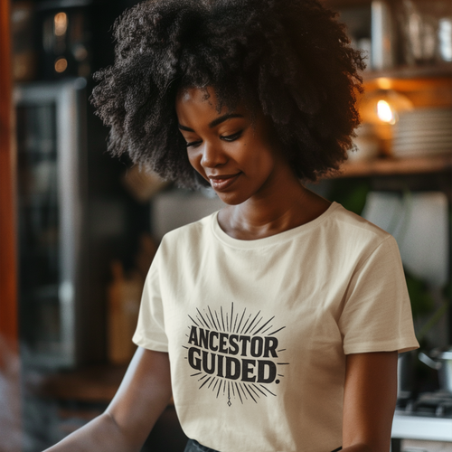 White spiritual tee Ancestor Guided radiant sunburst heritage design 3rd Eye Apparel